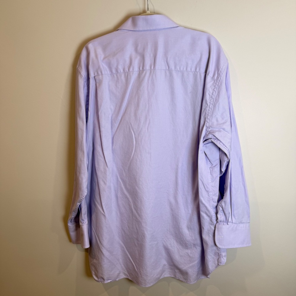 Mens Purple David Donahue Dress Shirt Button Down Long Sleeve Career Office - Picture 2 of 10